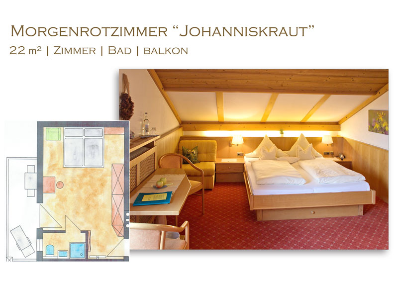 Morgenrotzimmer "Johanniskraut" im Hotel Steiger