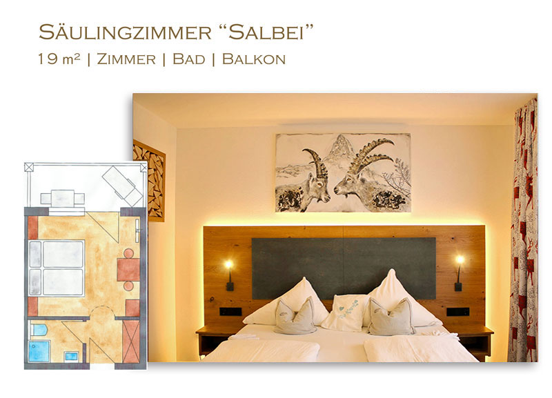 Säulingzimmer "Salbei" im Hotel Steiger